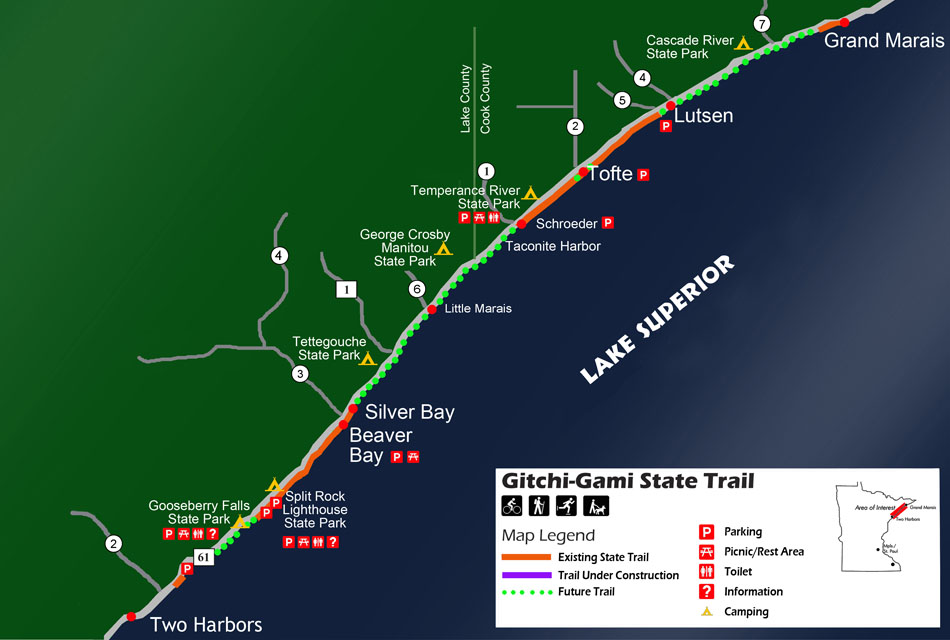 Gitchi Gami State Trail Map